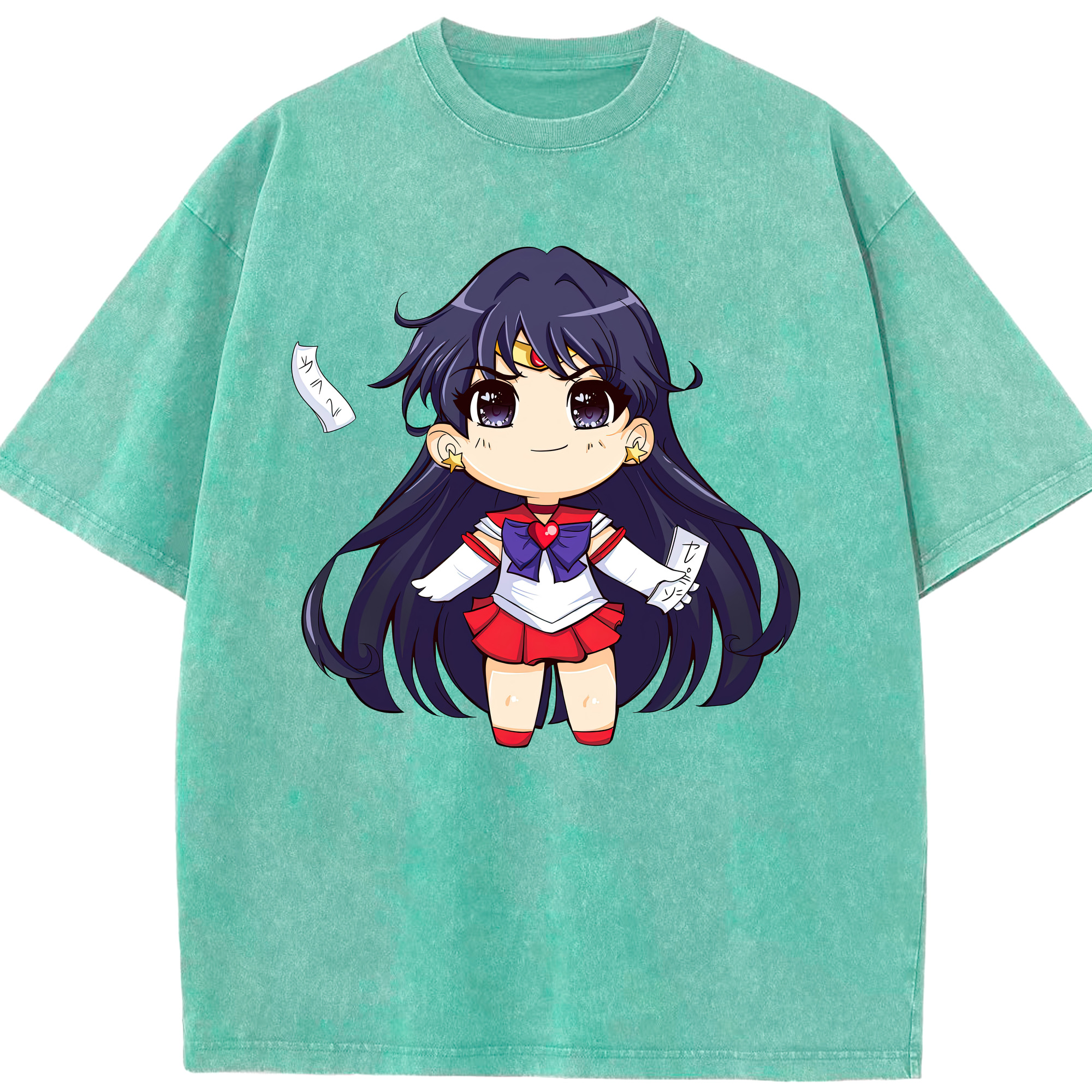 （画像用） 美少女戦士セーラームーン 火野レイ ひの レイ Sailor Moon Hino Rei （セーラーマーズ,Sailor Mars） 綿100% ヴィンテージ風 半袖Tシャツ（フロントプリント）